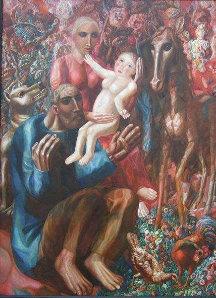 Pavel Filonov A Peasant Family Sweden oil painting art